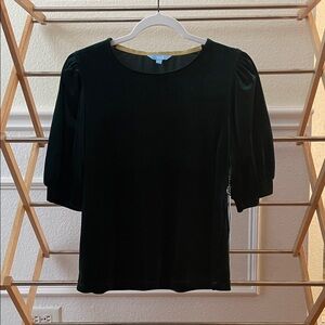 Dark Green Velvet Women's Blouse